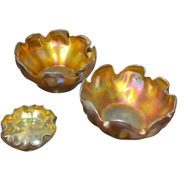 Amber Louis Comfort Tiffany Favrile Glass Salt Dishes – Set of Eight - Early 20th C. For Sale - Image 8 of 9