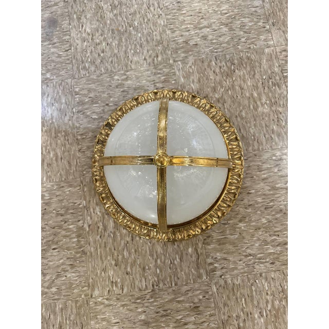 American 1920's Caldwell Flush Mount With Opaline Glass For Sale - Image 3 of 6