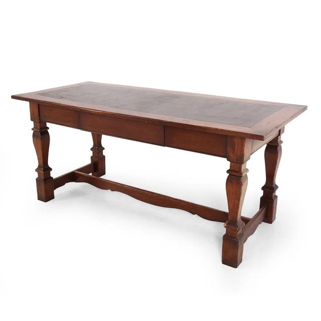 South Cone Home Handmade Traditional Leather topDesk For Sale - Image 13 of 17