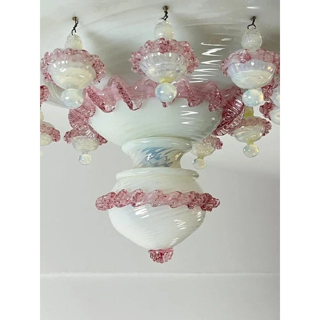 Pink Murano Glass Ceiling Light, Italy, 1970s For Sale - Image 8 of 11