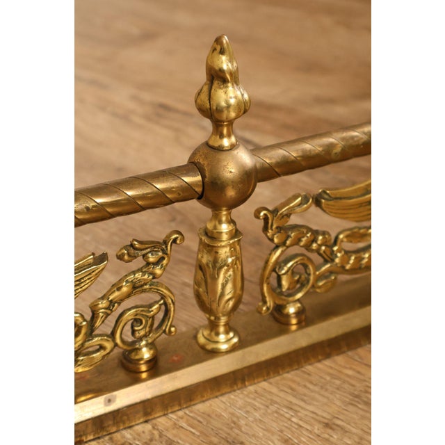 Neoclassical Style Brass Fireplace Fender For Sale - Image 13 of 18
