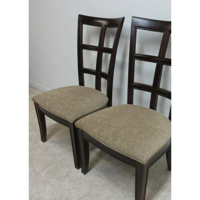 Wood Pair Stanley Furniture Window Back Dining Room Side Chairs A For Sale - Image 7 of 11