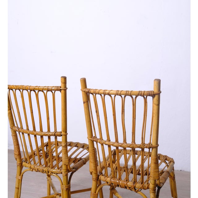 Wood Vintage Italian Bamboo Chairs, 1970s, Set of 2 For Sale - Image 7 of 10