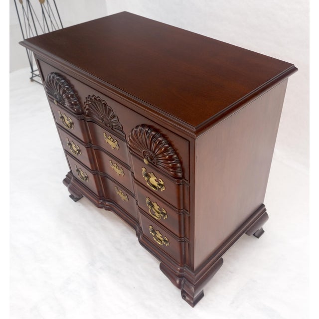 Hickory Block Front Bracket Feet Chippendale 4 Drawers Bachelor Chest Dresser For Sale - Image 13 of 13