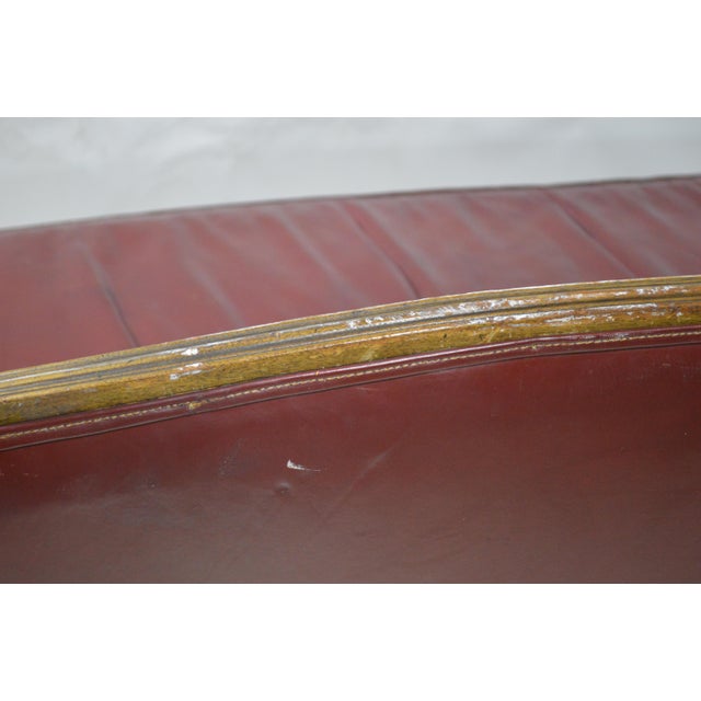 Brick Red Hepplewhite Style Leather Sofa For Sale - Image 8 of 11
