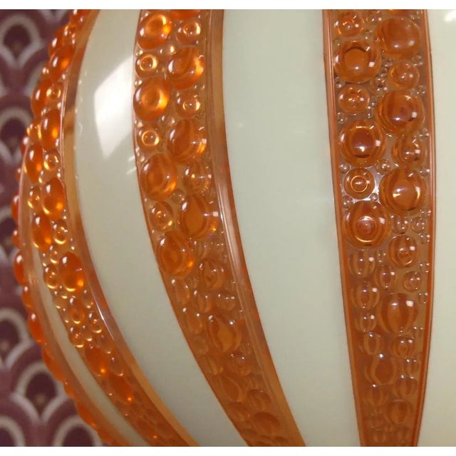1970s Ceiling Lamp in Orange-Cream Acrylic Glass, 1970s For Sale - Image 5 of 12
