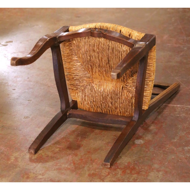 Early 20th Century French Normandy Oak Rush Seat Dining Chairs, Set of Six For Sale - Image 11 of 11