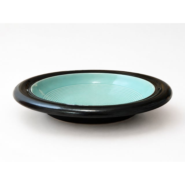 Black Postmodern Two-Tone Stoneware Centerpiece Bowl by Franco Bucci for Laboratorio Pesaro, 1970s For Sale - Image 8 of 8