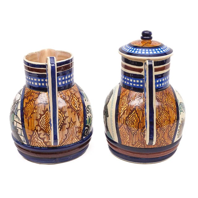 Quimper Coffee Service by Paul Fouillen, 1940s, Set of 11 For Sale - Image 6 of 11