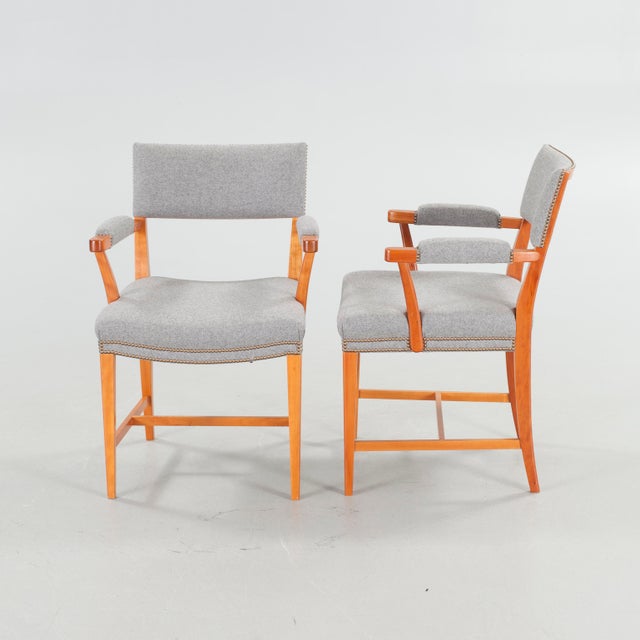 Traditional Josef Frank 695 Armchairs Svenskt Tenn Set of Four For Sale - Image 3 of 11