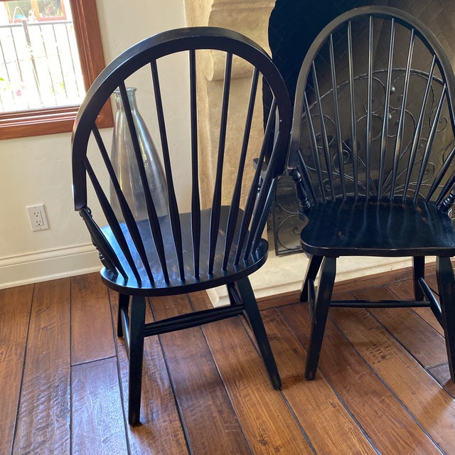 Black Wooden Windsor Chairs a Pair Chairish