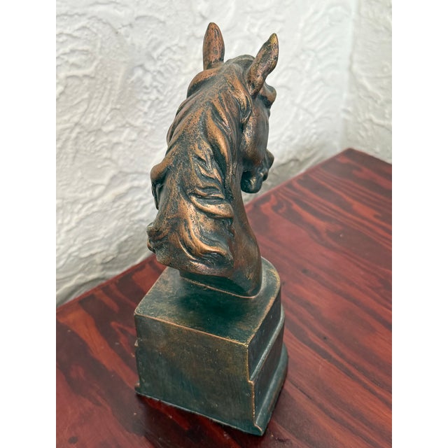 Late 20th Century 1980s Bronze Tone Horse Head Bookend For Sale - Image 5 of 8