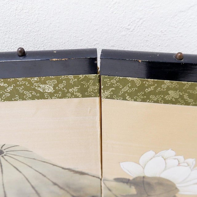 Japanese Folding Screen, 1950s For Sale - Image 9 of 16