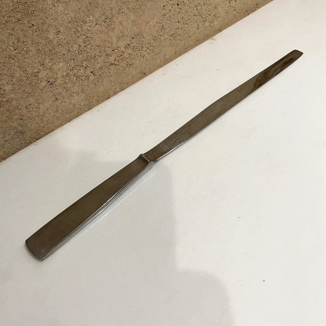 1960s Vintage Mid-Century Modern Stainless Steel Bread Knife Stamped Capri Italy For Sale - Image 5 of 6