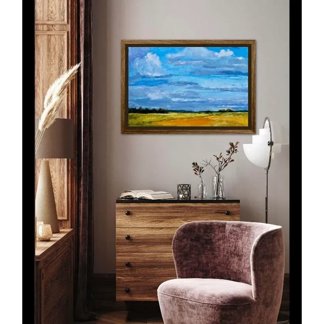 Cloudscape Impressionist Style Original Oil Painting by Lisa Haas For Sale - Image 4 of 8