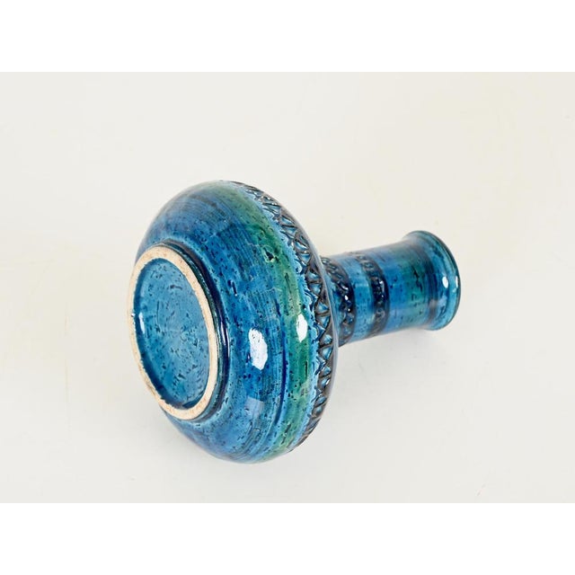Rimini Blue Vase in Ceramic by Aldo Londi for Bitossi, Italy, 1960s For Sale - Image 9 of 10