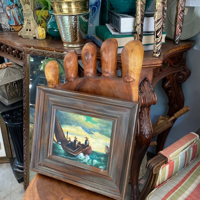 Figurative Mid 20th Century Figurative Nautical Oil Painting, Framed For Sale - Image 3 of 4