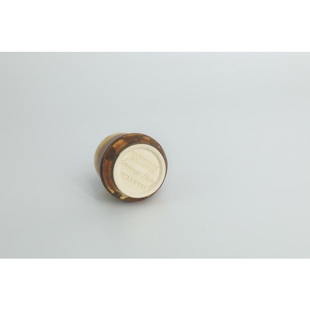 Small Mid-Century Scandinavian Modern Collectible Honey Brown Stoneware Vases by Gunnar Borg for Höganäs Ceramics, 1960s, Set of 4 For Sale - Image 11 of 14