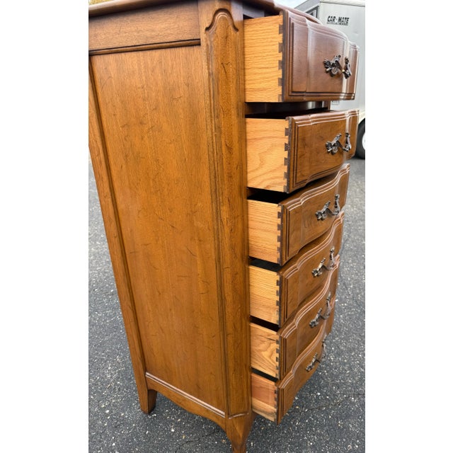 1970s 1970s Vintage French Provincial Lingerie Chest/Highboy Dresser For Sale - Image 5 of 10