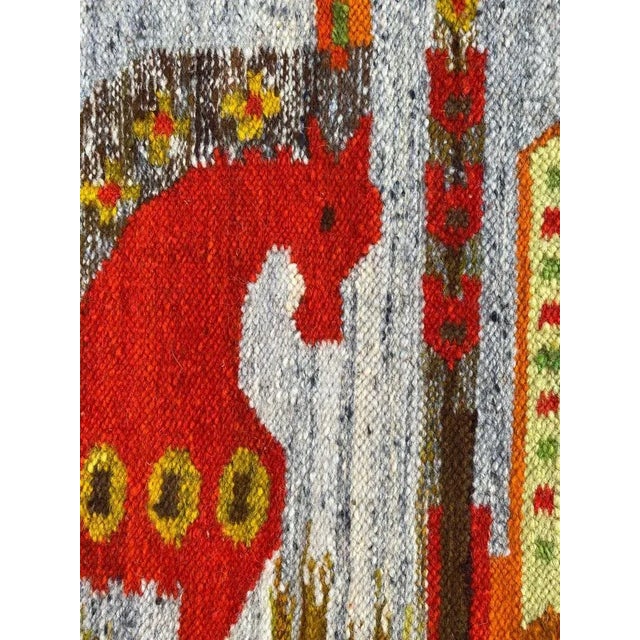 1960s Vintage Polish Hand Woven Tapestry For Sale - Image 5 of 15