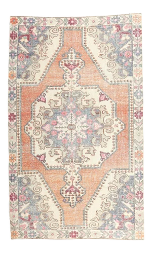 Vintage Turkish Hand-Knotted Geometric Runner
