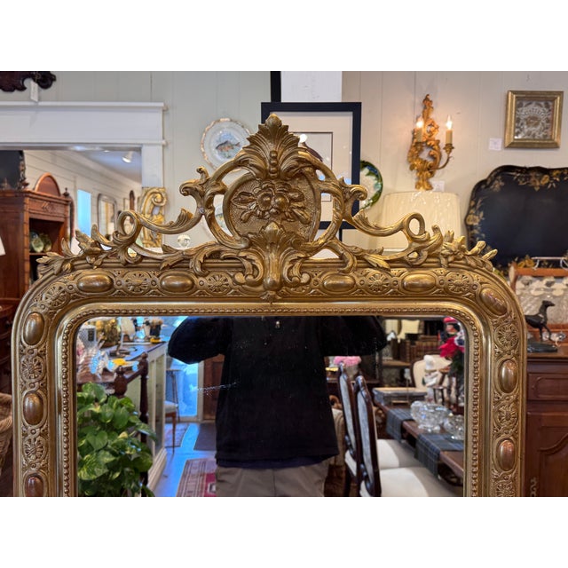Late 19th Century 19th Century French Mirror With Crest For Sale - Image 5 of 11