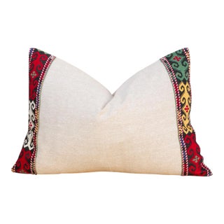 Sana Linen Tribal Border Pillow For Sale