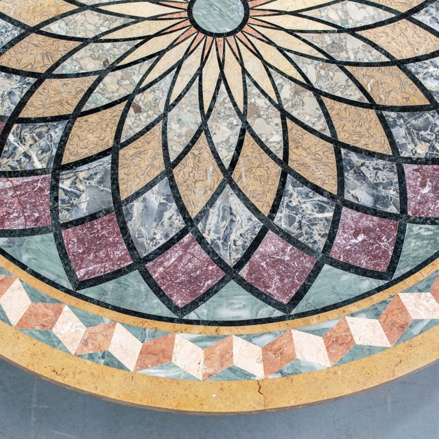 Late 20th Century Neoclassical Inlaid Marble Center Table For Sale - Image 9 of 12