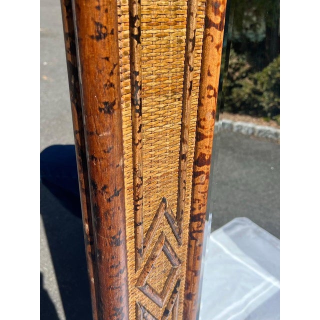 Large Bamboo and Rattan Beveled Mirror For Sale - Image 16 of 18