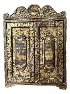 19th Century Chinese Export Lacquer Table Cabinet Qing Period