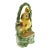 Hand Painted Ceramic Parrot Planter For Sale