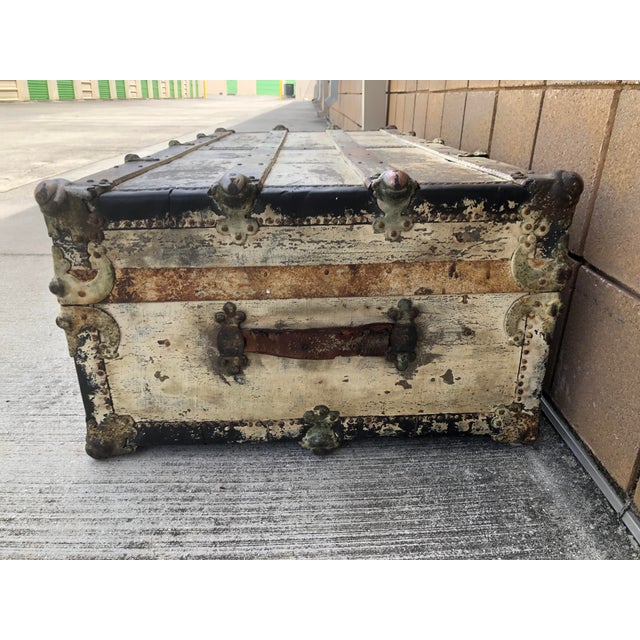 Antique C a Taylor Trunk Works Steamer Trunk For Sale In West Palm - Image 6 of 15