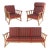 Henning Kjærnulf Carved Oak Sofa Set, Wool, Denmark, 1960s, Attributed For Sale