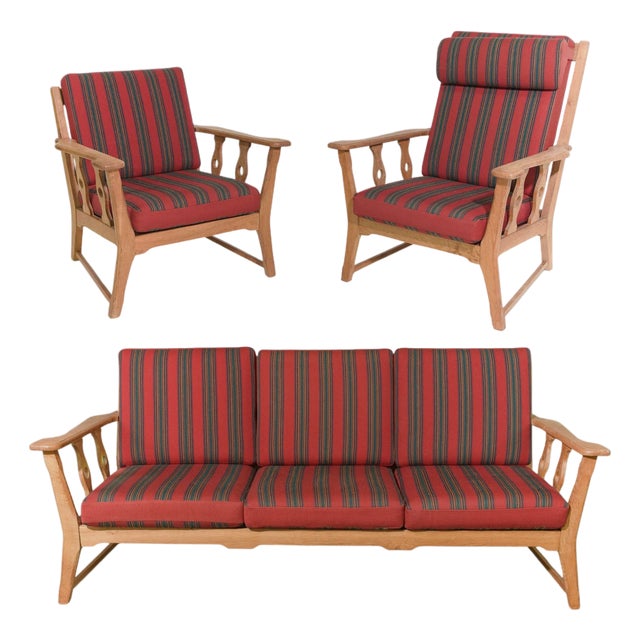 Mid-Century Danish Oak Seating Group by Henning Kjærnulf, Attributed For Sale