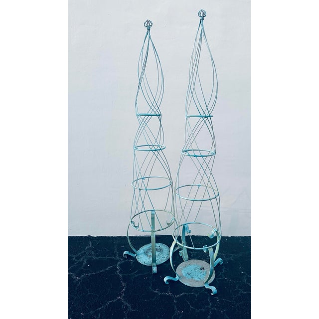 Mid 20th Century Mid 20th Century French Topiaries Hand Forged Garden Ornaments - a Pair For Sale - Image 5 of 10