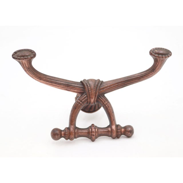 Pair of Victorian Beaded Cast Iron Hall Tree Hooks For Sale - Image 4 of 9