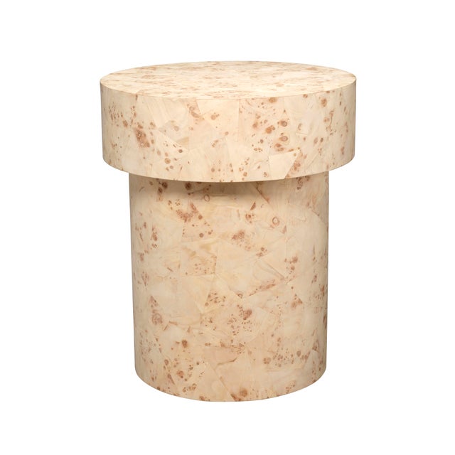 Configuration Side Table, Bleached Burl Wood For Sale