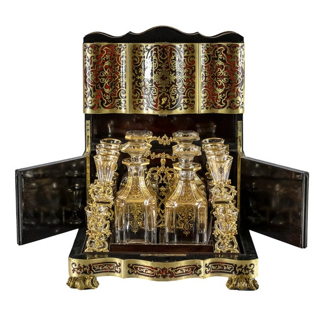 19th Century Napoleon III Liqueur Box, France, Set of 21 For Sale