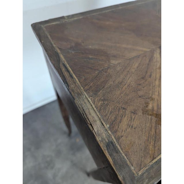 Louis XV Style Marquetry Bedside Table with Drawer and Cabriole Legs For Sale - Image 6 of 10