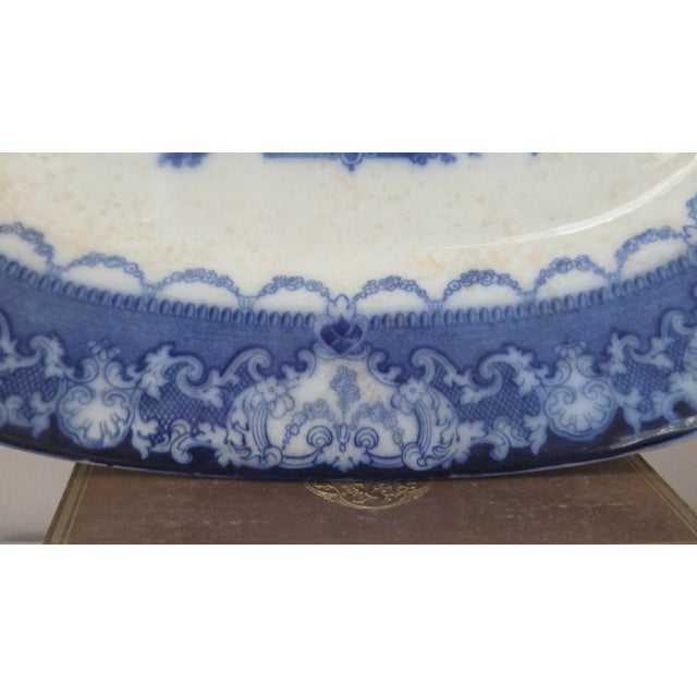 Antique Doulton Burslem Watteau Flow Blue Platter, Circa 1890 For Sale In New York - Image 6 of 18