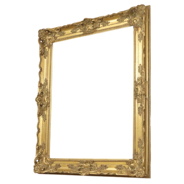 Large Baroque Classic Wooden Gold Frame For Sale - Image 16 of 16