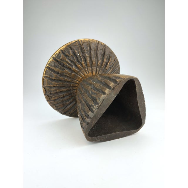 Brown Brutalist Bronze Candleholder by Horst Dalbeck, 1960s For Sale - Image 8 of 9