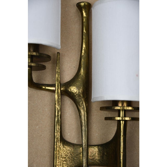 Sculptural Brutalist Bronze Wall Sconces by Félix Agostini, 1960, Set of 2 For Sale - Image 13 of 17