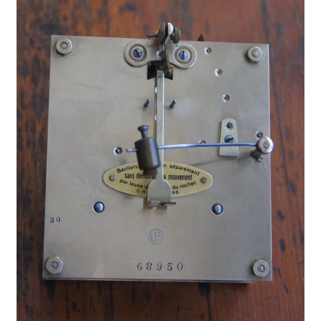 Art Deco Vintage Old Wooden Wall Windup Clock With Pendulum Lorenz Furtwängler Söhne Lfs For Sale - Image 3 of 10