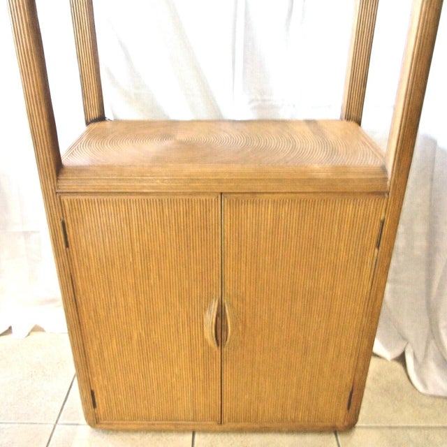 Brown 1970s Matched Pair of Pencil Reed Etageres in the Style of Gabriella Crespi For Sale - Image 8 of 13