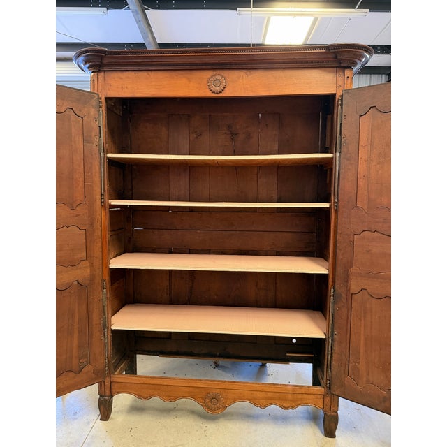 Wood 18th Century French Provincial Walnut Armoire For Sale - Image 7 of 8