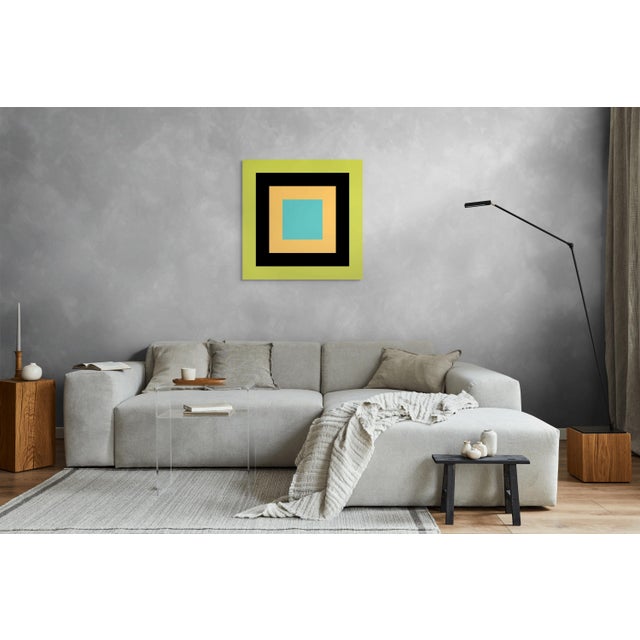 Abstract Contemporary Abstract Acrylic on Stretched Canvas "Color Orb August" by Brent Hallard For Sale - Image 3 of 4