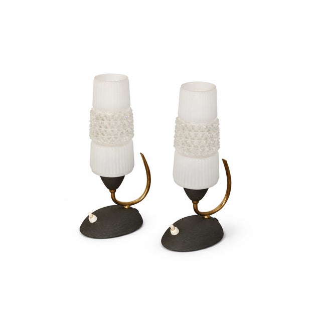 Mid-Century Lamps in Brass and Glass, 1960s, Set of 2 For Sale - Image 9 of 9