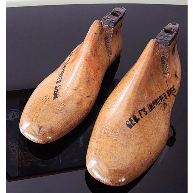 These are a vintage matched pair of shoemakers shoe lasts. They were used to shape shoes to a specific size by a cobbler....