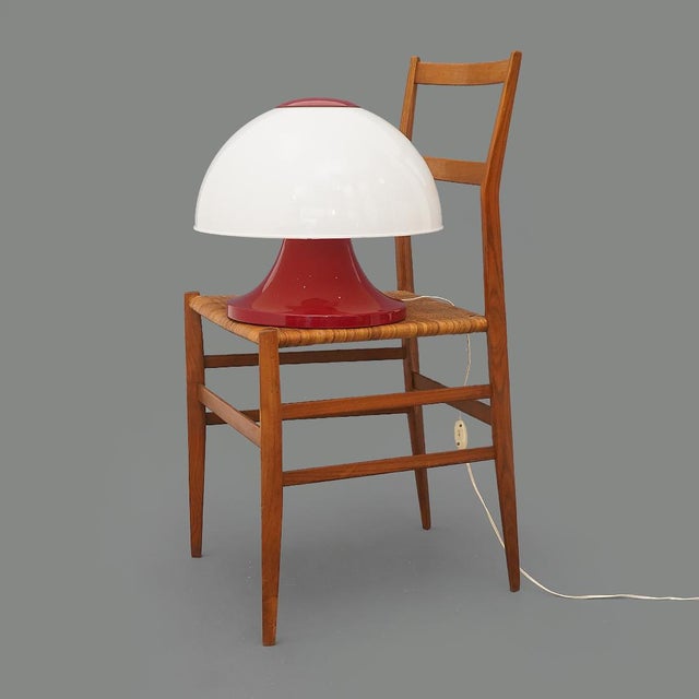 Red Mushroom Lamp, 1960s For Sale - Image 12 of 13